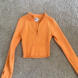 Princess Polly Cropped Orange Quarter Zip